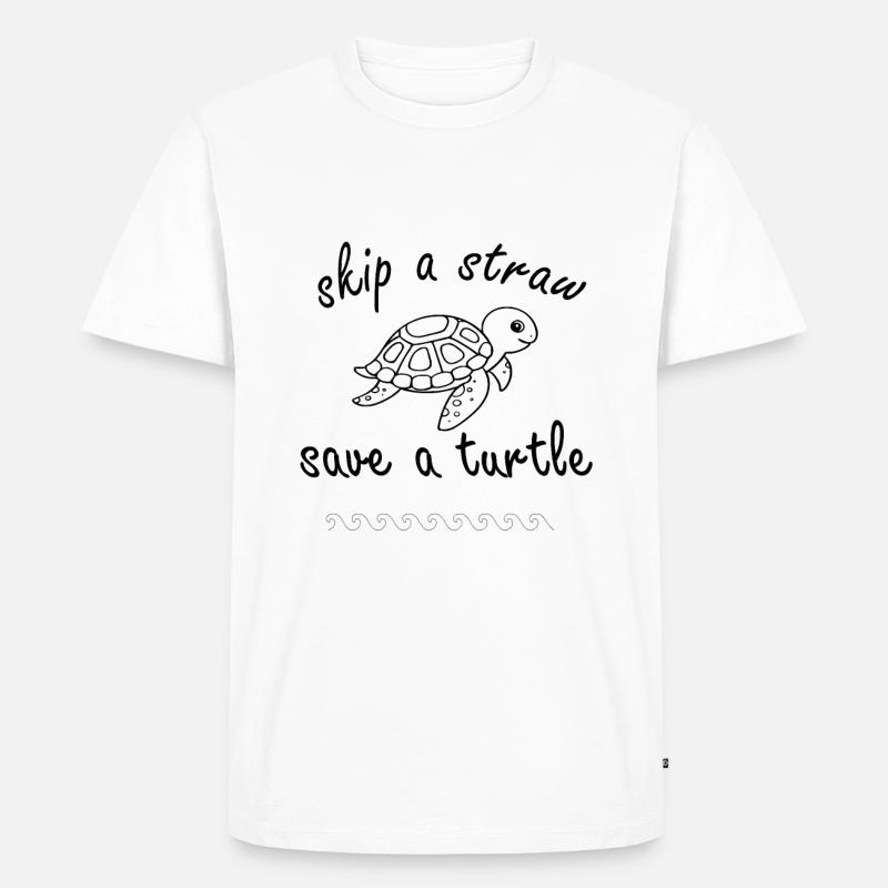 Save a Turtle - Männer Premium Bio T-Shirt - Weiß
