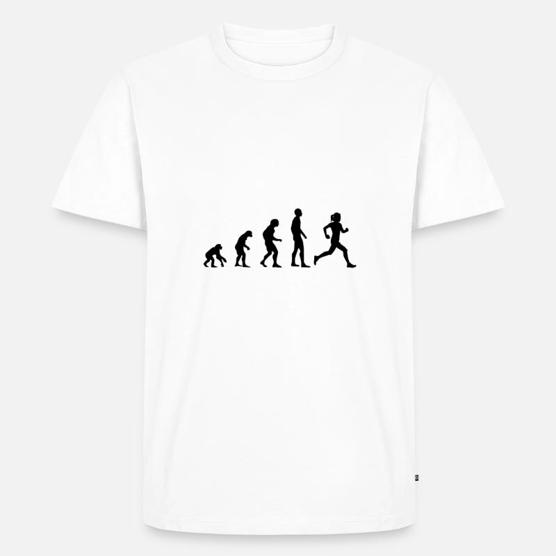 Evolution Jogging Coureuse - T-shirt Premium bio Homme - blanc