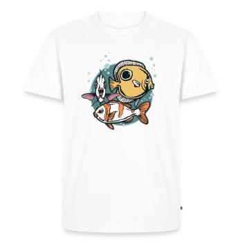 Fish Friends - Men's Premium Organic T-Shirt - white - Front - Nico (187cm)