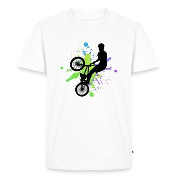 Bmx - Men's Premium Organic T-Shirt - white - Front - Nico (187cm)