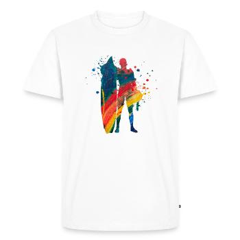 Surfing - T-shirt Premium bio Homme - blanc - Devant - Nico (187cm)