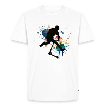 trottinette freestyle - T-shirt Premium bio Homme - blanc - Devant - Nico (187cm)