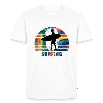 Surfing - T-shirt Premium bio Homme - blanc - Devant - Nico (187cm)