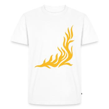feu, flamme, Flame / T-shirt, fire,vector, can be - T-shirt Premium bio Homme - blanc - Devant - Nico (187cm)