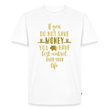 Savers save greedy money savings fox gift - Men's Premium Organic T-Shirt - white - Front - Nico (187cm)