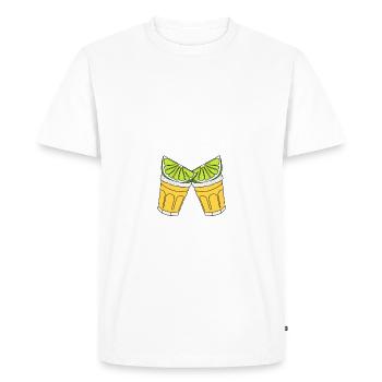Les mauvaises mamans boivent de la tequila - T-shirt Premium bio Homme - blanc - Devant - Nico (187cm)