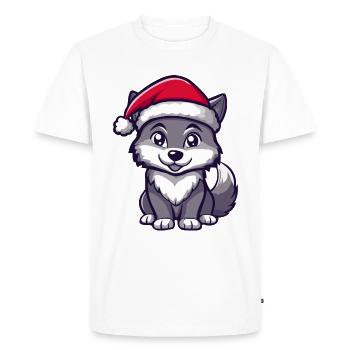 Loup Weihnachten Noël - T-shirt Premium bio Homme - blanc - Devant - Nico (187cm)