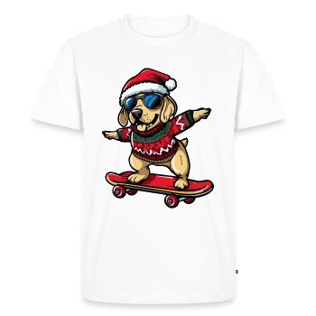 Labrador Chien Noël Drôle - T-shirt Premium bio Homme - blanc - Devant - Nico (187cm)