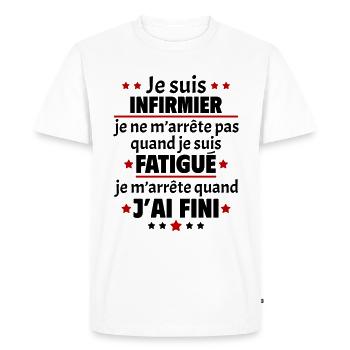 Je suis infirmier, fête des pères, idée cadeau - T-shirt Premium bio Homme - blanc - Devant - Nico (187cm)