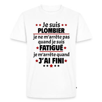 Je suis plombier, fête des pères, idée cadeau - T-shirt Premium bio Homme - blanc - Devant - Nico (187cm)