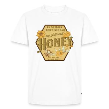 I'm so Vegan I don't even call my Girlfriend Honey - Men's Premium Organic T-Shirt - white - Front - Nico (187cm)