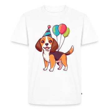 Beagle Dogs Bande dessinée d’anniversaire - T-shirt Premium bio Homme - blanc - Devant - Nico (187cm)