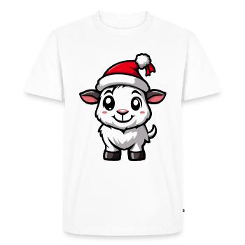Chèvre de montagne Noël mignon - T-shirt Premium bio Homme - blanc - Devant - Nico (187cm)