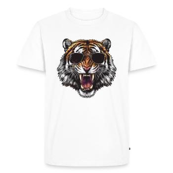 Lunettes de soleil Roaring Tiger - T-shirt Premium bio Homme - blanc - Devant - Nico (187cm)