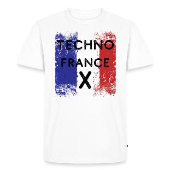 Techno France Hard Dark Acid Possession Frenchcore - T-shirt Premium bio Homme - blanc - Devant - Nico (187cm)