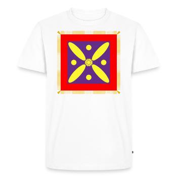 Derafsh Kaviani, Fleur de lotus, Iran, Perse, Drapeau - T-shirt Premium bio Homme - blanc - Devant - Nico (187cm)