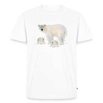 Ours polaire avec deux oursons - T-shirt Premium bio Homme - blanc - Devant - Nico (187cm)