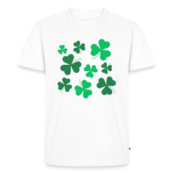 Trèfle, Trèfle, Irlandais, Printemps, Saint-Patrick - T-shirt Premium bio Homme - blanc - Devant - Nico (187cm)
