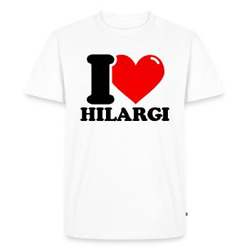 J'adore le prénom hilargi - T-shirt Premium bio Homme - blanc - Devant - Nico (187cm)