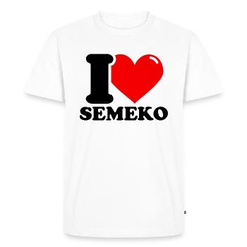 J'adore le prénom Semeko - T-shirt Premium bio Homme - blanc - Devant - Nico (187cm)