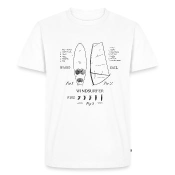 Legend Windsurf Windsurfing Fins - Men's Premium Organic T-Shirt - white - Front - Nico (187cm)