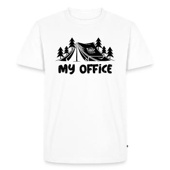 My Office Tents Nature Wilderness Camping - Men's Premium Organic T-Shirt - white - Front - Nico (187cm)