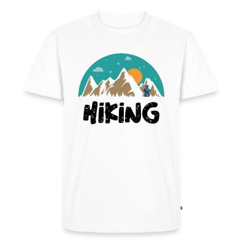 Hiking Nature Wilderness Camping Hiking - Men's Premium Organic T-Shirt - white - Front - Nico (187cm)