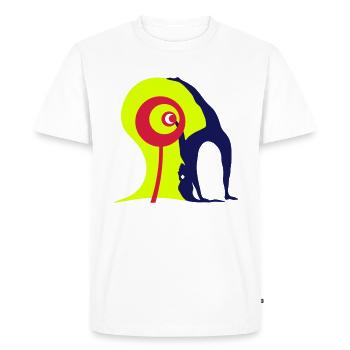 Justification. Manipulation de la perception - T-shirt Premium bio Homme - blanc - Devant - Nico (187cm)