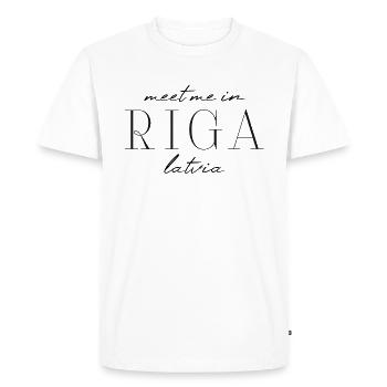 Riga, Lettonie Style Design T-shirt - T-shirt Premium bio Homme - blanc - Devant - Nico (187cm)
