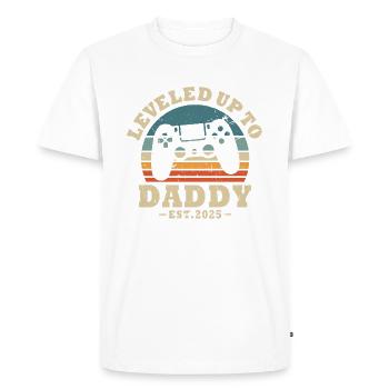 Promu papa en 2025 - T-shirt Premium bio Homme - blanc - Devant - Nico (187cm)
