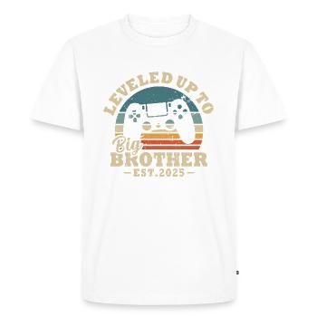 Promu grand frère en 2025 - T-shirt Premium bio Homme - blanc - Devant - Nico (187cm)