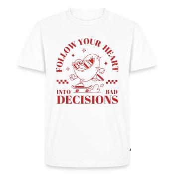 Follow Your Heart - Men's Premium Organic T-Shirt - white - Front - Nico (187cm)