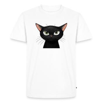 Chat noir - T-shirt Premium bio Homme - blanc - Devant - Nico (187cm)