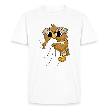 Hibou - T-shirt Premium bio Homme - blanc - Devant - Nico (187cm)