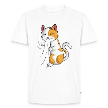 Félin - T-shirt Premium bio Homme - blanc - Devant - Nico (187cm)