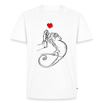 Caméléon Lézard Caméléon Dames Enfants - T-shirt Premium bio Homme - blanc - Devant - Nico (187cm)