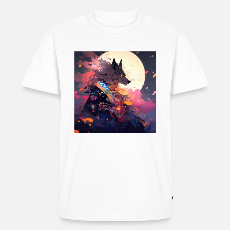fire wolf - Männer Premium Bio T-Shirt - Weiß