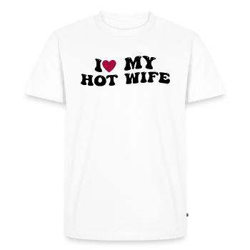 L'amour de ma femme chaude - T-shirt Premium bio Homme - blanc - Devant - Nico (187cm)