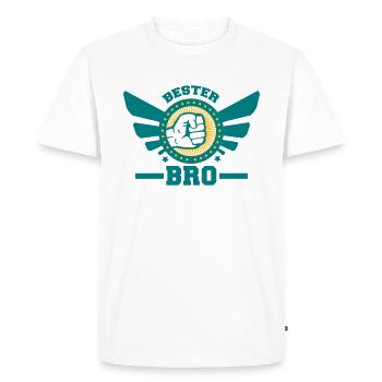 bro 1_2c - Men's Premium Organic T-Shirt - white - Front - Nico (187cm)