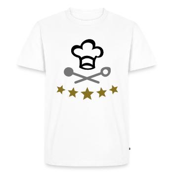 Pirate Chef's Hat. chef, cooking - Men's Premium Organic T-Shirt - white - Front - Nico (187cm)
