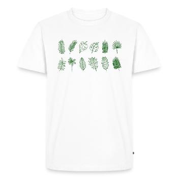Feuilles de palmier - T-shirt Premium bio Homme - blanc - Devant - Nico (187cm)