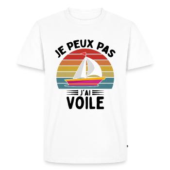 Je Peux Pas J'ai Voile - T-shirt Premium bio Homme - blanc - Devant - Nico (187cm)