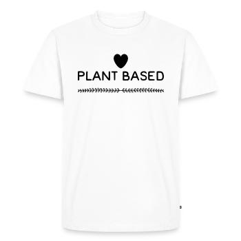 Plant Based Heart Plants Based Vegan - Men's Premium Organic T-Shirt - white - Front - Nico (187cm)