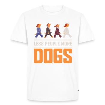 Moins de gens Plus de chiens Drôle propriétaire de chien Beagle - T-shirt Premium bio Homme - blanc - Devant - Nico (187cm)