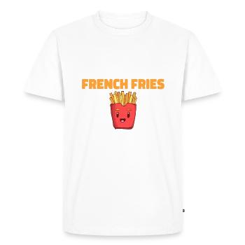 French Fries Lover Fast Food Gifts - Men's Premium Organic T-Shirt - white - Front - Nico (187cm)