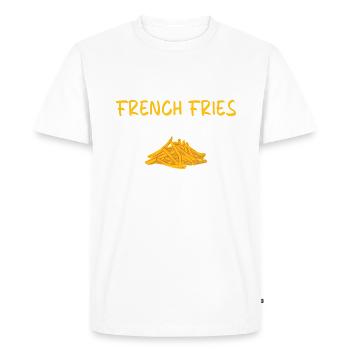 French Fries Lover Fast Food Gifts - Men's Premium Organic T-Shirt - white - Front - Nico (187cm)