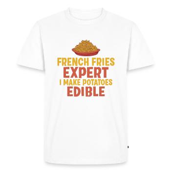 French Fries Lover Fast Food Gifts - Men's Premium Organic T-Shirt - white - Front - Nico (187cm)