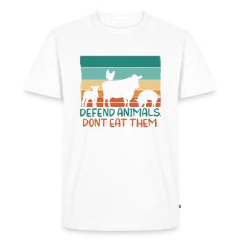 Veggie Lover Vegan Gift - Men's Premium Organic T-Shirt - white - Front - Nico (187cm)