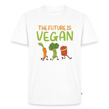 Veggie Lover Vegan Gift - Men's Premium Organic T-Shirt - white - Front - Nico (187cm)