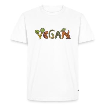 Veggie Lover Vegan Gift - Men's Premium Organic T-Shirt - white - Front - Nico (187cm)